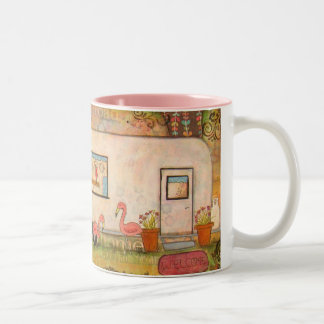 Happy Trails Vintage Travel Trailer Two-Tone Coffee Mug