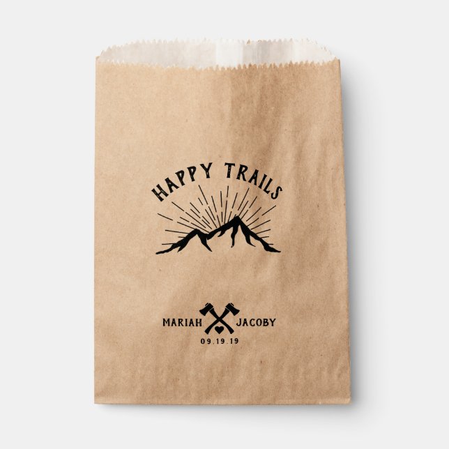 Happy Trails Wedding Favour DIY Trail Mix Favour Bag (Front)