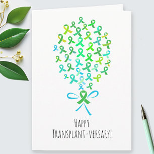 Happy Transplant-versary Custom Anniversary Folded Note Card