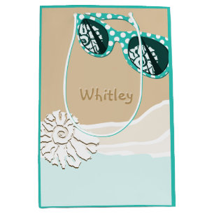 Happy Travels Sunglasses Mirror Shell Turquoise Medium Gift Bag