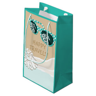 Happy Travels Sunglasses Mirror Shell Turquoise Small Gift Bag
