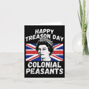 Happy Treason Day Colonial Peasants Usa 4th Of Jul Card