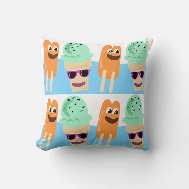 Happy Treat Friends Milkshake Kawaii Pops Fun Throw Pillow (Front)