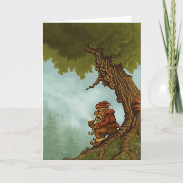 happy tree fantasy greetingcard card (Front)