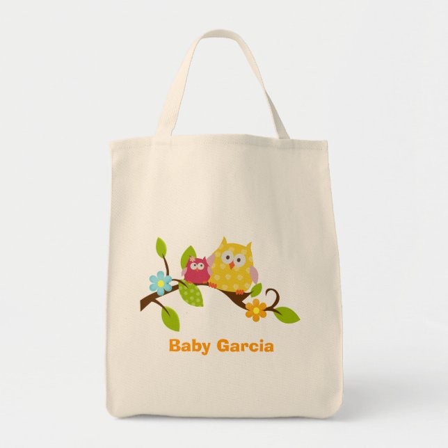 HAPPY TREE OWLS Personalized Tote Bag (Front)