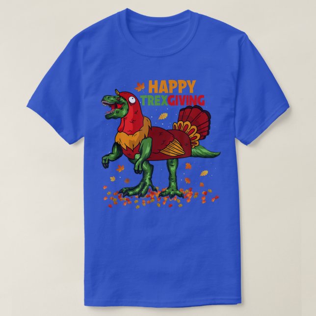 Happy Tregiving Funny Thanksgiving T Re Dinosaur T T-Shirt (Design Front)