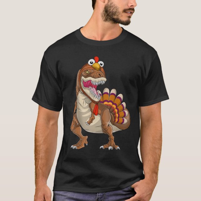 Happy Trexgiving Trex Dinosaur Turkey Thanksgiving T-Shirt (Front)