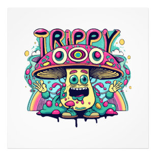 Happy Trippy Mushroom Photo Print