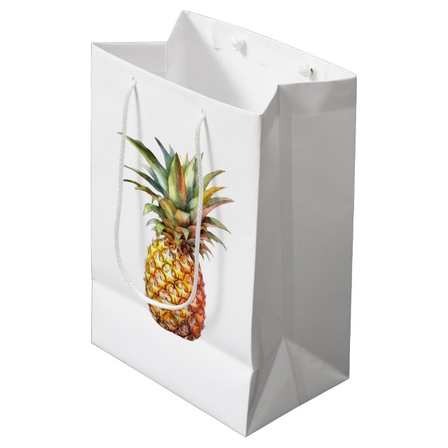 Happy Tropical Pineapples Medium Gift Bag (Front Angled)