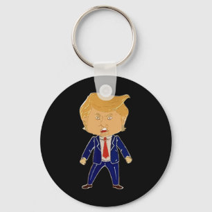 Happy Trump Cartoon – Funny 2026 Meme Trend Graphi Keychain