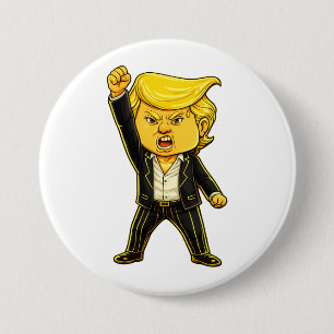 Happy Trump Lapel Meme Fight Fight Angry Trump Pop 3 Inch Round Button