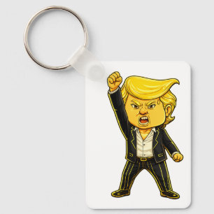 Happy Trump Lapel Meme Fight Fight Angry Trump Pop Keychain