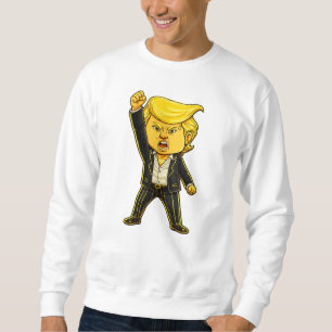 Happy Trump Lapel Meme Fight Fight Angry Trump Pop Sweatshirt
