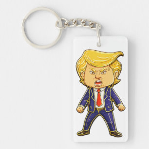 Happy Trump Lapel Pin Chibi Cartoon Funny Meme Pop Keychain