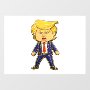 Happy Trump Lapel Pin Chibi Cartoon Funny Meme Pop Window Cling