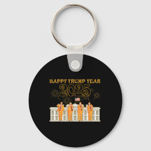 Happy Trump Year Party 2025 White House New Presid Keychain