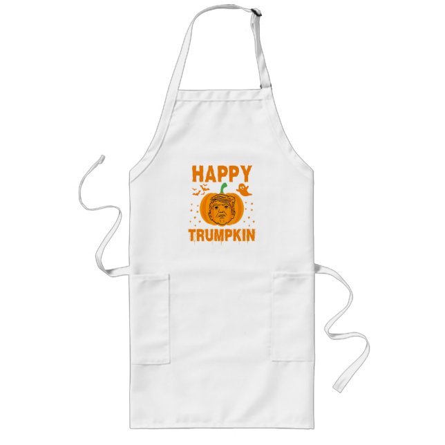 Happy Trumpkin Make Halloween Great Again Long Apron (Front)