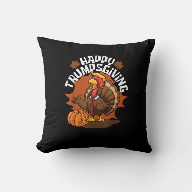 Happy Trumpsgiving Funny Thanksgiving Trumpkin Usa Throw Pillow (Front)