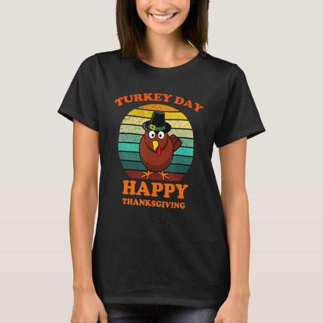 Happy Turkey Day Blessed Thanksgiving Holiday T-Shirt (Front)