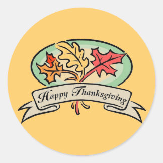 Happy Turkey Day Classic Round Sticker