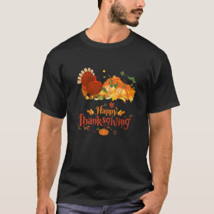 happy turkey day cute little pilgrim thanksgiving T-Shirt