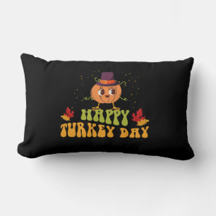 happy turkey day fall thanksgiving day special lumbar pillow