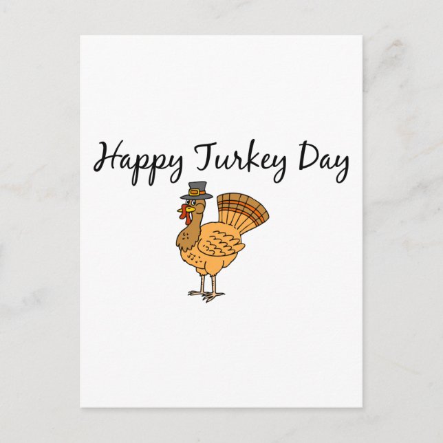 Happy Turkey Day! Holiday Postcard (Front)