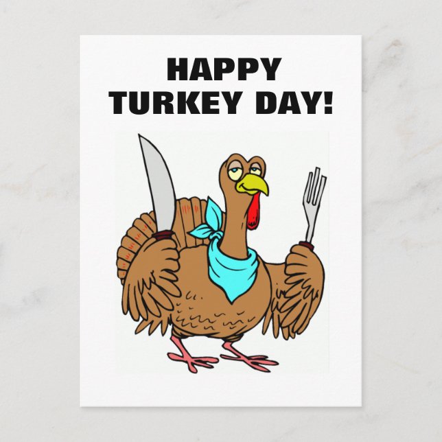 Happy Turkey Day! Postcard (Front)