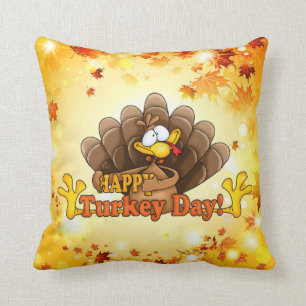 Happy Turkey Day Throw Pillow
