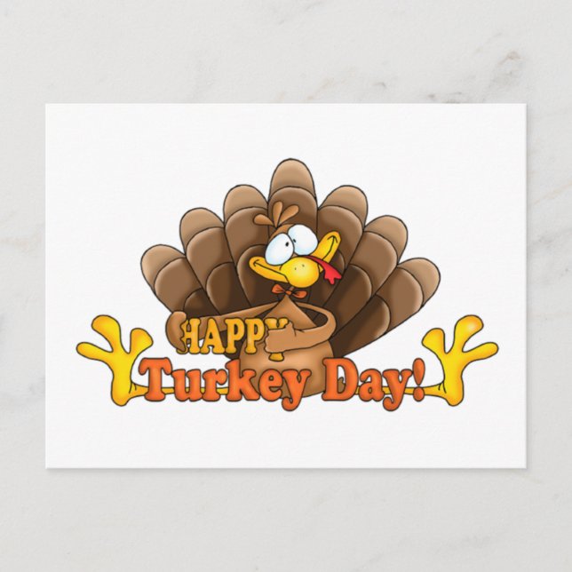 happy turkey day turkey postcard (Front)