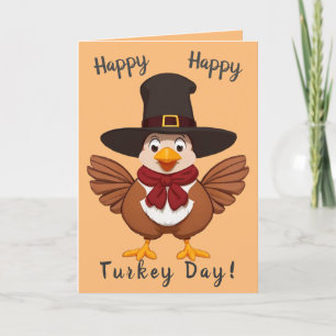Happy Turkey Day (Version 1) Holiday Card