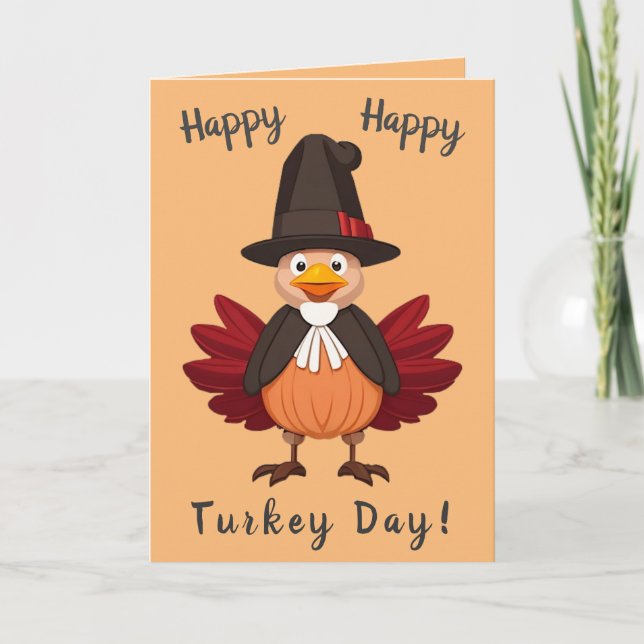 Happy Turkey Day (Version 2) Holiday Card (Front)