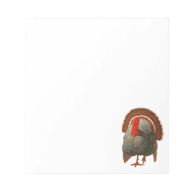 Happy Turkey Day Vintage Turkey Notepad (Front)