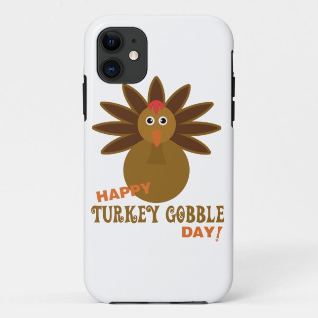 Happy Turkey Gobble Day Thanksgiving Case-Mate iPhone Case (Back)