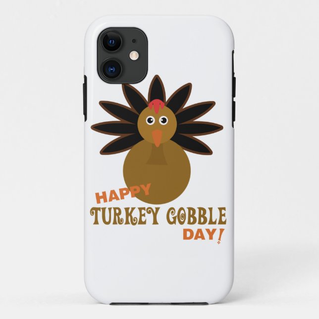 Happy Turkey Gobble Day Thanksgiving Case-Mate iPhone Case (Back)