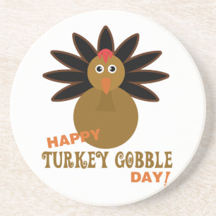 Happy Turkey Gobble Day Thanksgiving Coaster