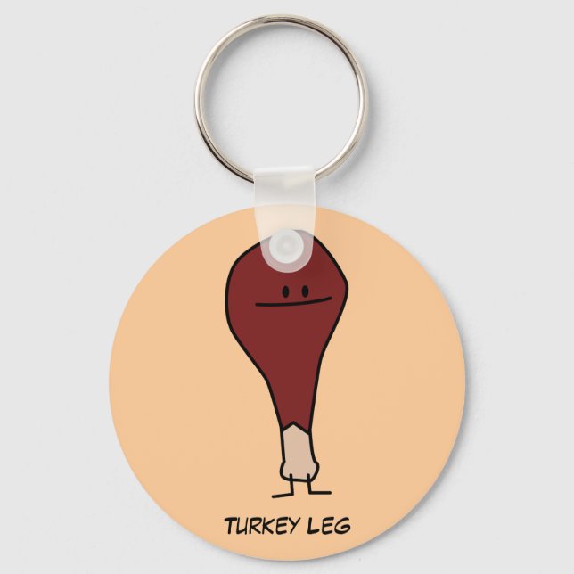 Happy Turkey Leg Drumstick protein bird Keychain (Front)