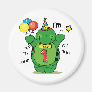 Happy Turtle 1st Birthday Magnet