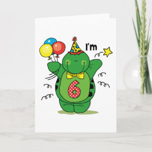 Happy Turtle 6th Birthday Card