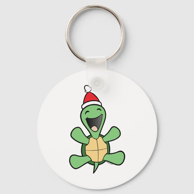 Happy Turtle Christmas Keychain (Front)