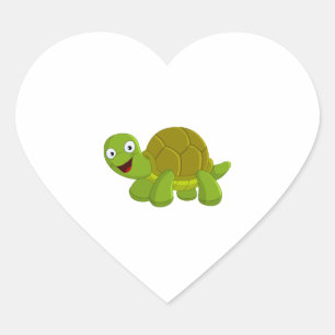 Happy Turtle Heart Sticker