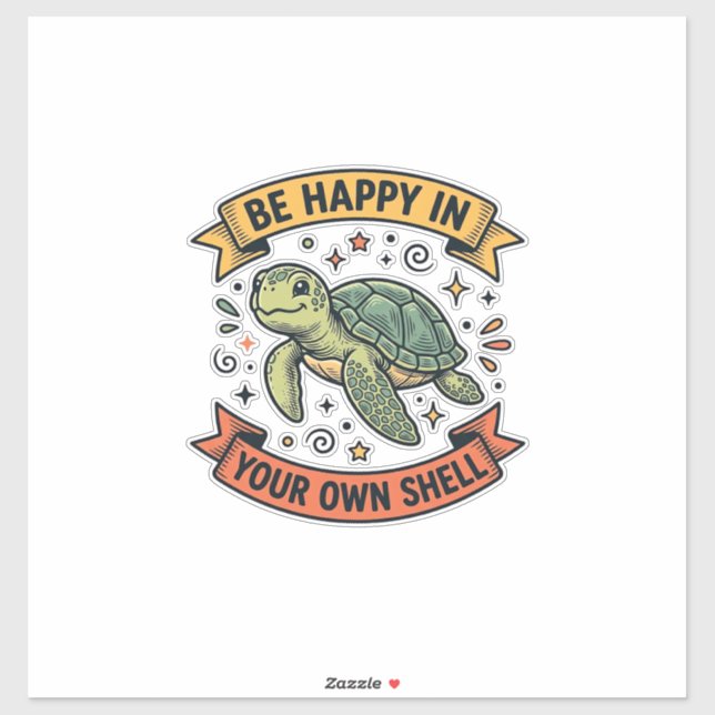 Happy Turtle Quote Vintage Engraving Design_1 (Sheet)