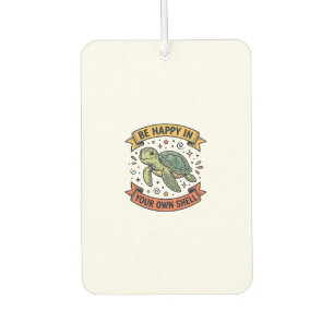 Happy Turtle Quote Vintage Engraving Design_1 Air Freshener