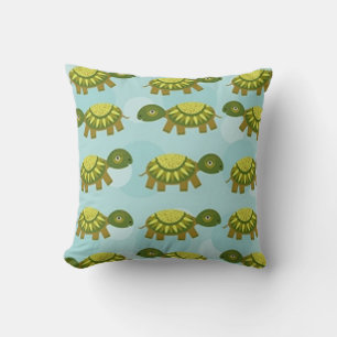 Happy Turtle Throw Pillow