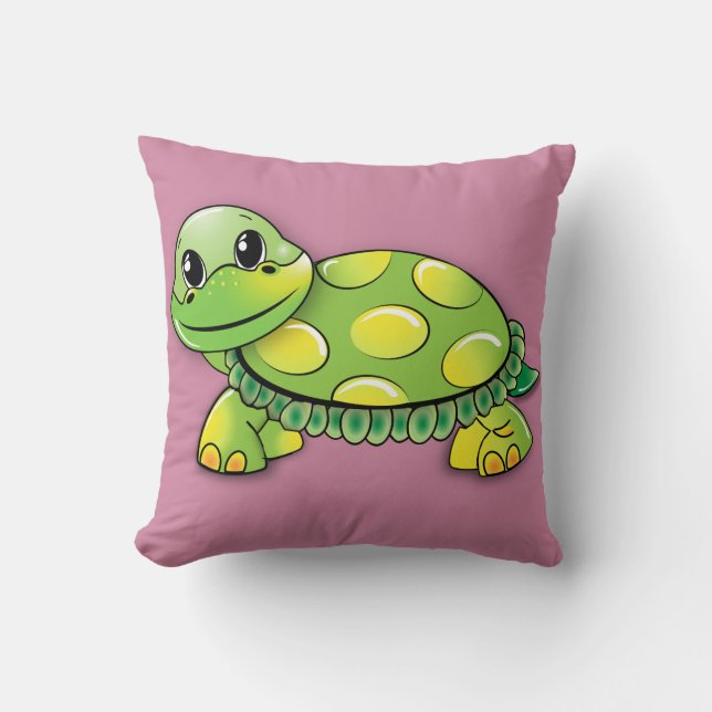 Happy turtle throw pillow (Front)