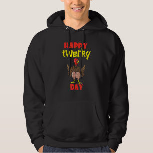 Happy Twerkey Turkey Day Cute Little Pilgrim Thank Hoodie