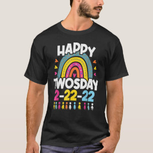 Happy Twosday 2022 Rainbow Twos Day 22224 T-Shirt