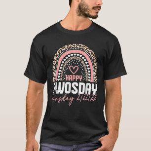 Happy Twosday 2-22-22 Rainbow Leopard February 2Nd T-Shirt