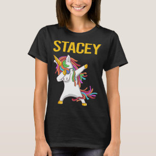 Happy Unicorn - Stacey Name T-Shirt
