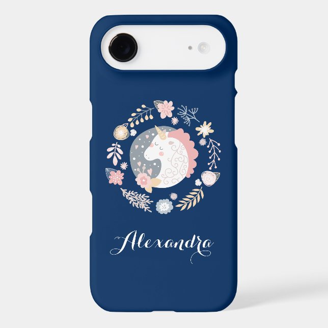 Happy Unicorn Whimsical Personalized Case-Mate iPhone Case (Back)